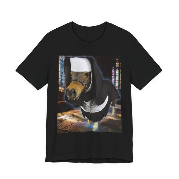 Mini Superior - Nun Miniature Horse T-Shirt — Cute Religious Design