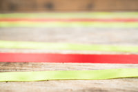 Lime Green and Holiday Red Christmas - Set of Four Easy Clip Fascinators with ribbon