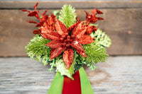 Lime Green and Holiday Red Christmas - Set of Four Easy Clip Fascinators with ribbon