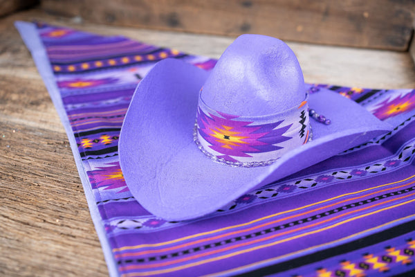 Midnight Lavender Navajo - Cowboy Hat and Bandana for Mini Horse