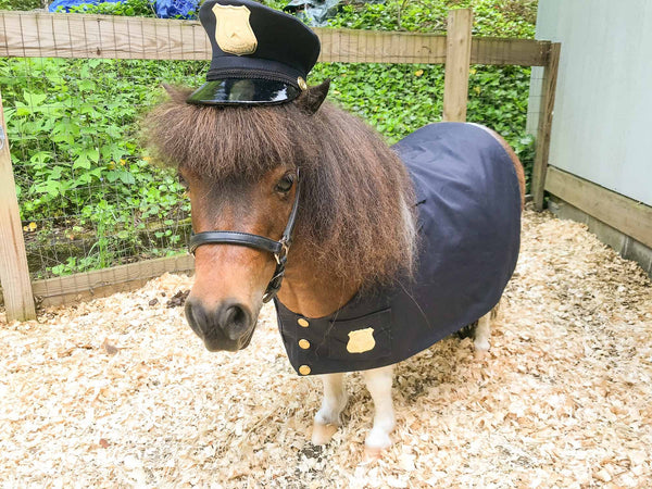 The Fuzz -  Policeman's Costume for Mini Horse with Classic Hat and Badged Jacket