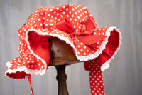 Mrs Mini Claus - Costume with Polka Dot Bonnet, Cape and Tail Fascinator for Mini Horse