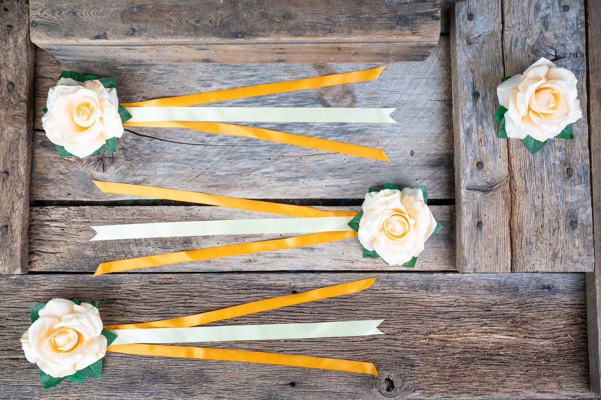Peachy Keen Rose - Set of Four Easy Clip Flower Fascinators