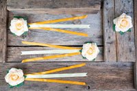 Peachy Keen Rose - Set of Four Easy Clip Flower Fascinators
