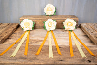 Peachy Keen Rose - Set of Four Easy Clip Flower Fascinators