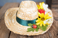 Gnome place like Gnome -  Straw Hat, Shawl and Tail Fascinator in Fairy Style for Miniature Horse