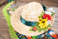Gnome Sweet Gnome -  Straw Hat, Shawl and Tail Fascinator in Fairy Style for Miniature Horse