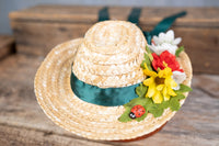 Gnome Sweet Gnome -  Straw Hat, Shawl and Tail Fascinator in Fairy Style for Miniature Horse
