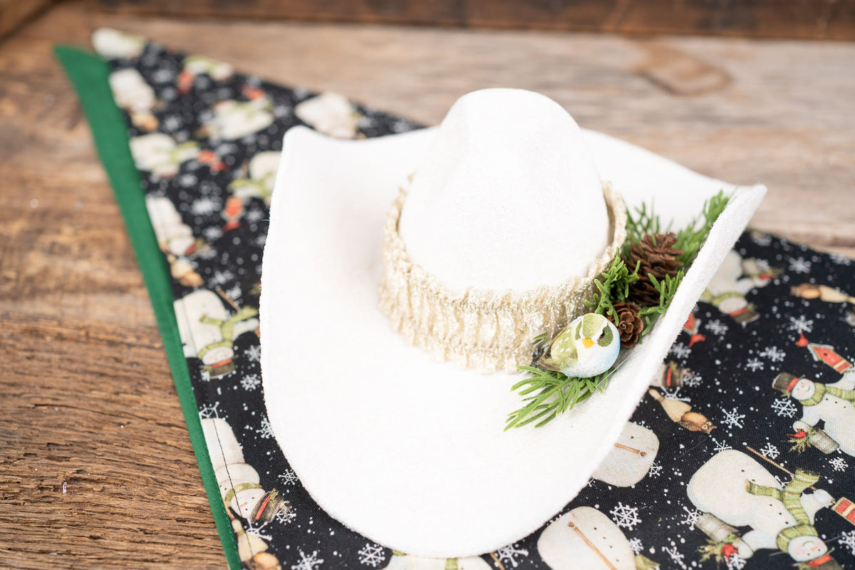 Snowmen and Spurs - Cowboy Hat and Bandana for Mini Horse