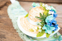Wondrous Wabbit -  Straw Hat, Shawl and Tail Fascinator in Spring Fair Style for Miniature Horse