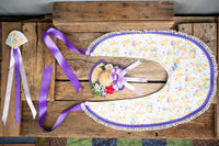 Up To Your Old Chicks -  Straw Hat, Shawl and Tail Fascinator in Spring Fair Style for Miniature Horse