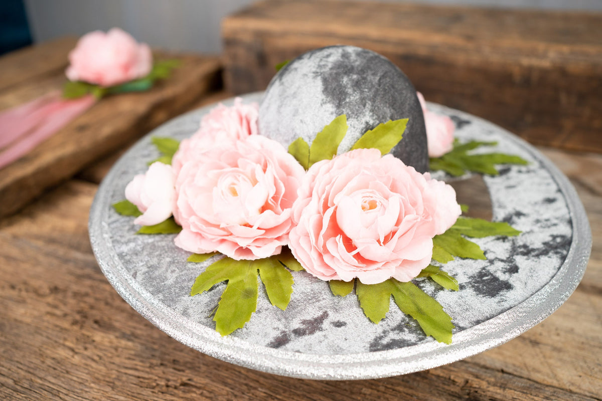 Peaches and Ash - Derby Hat and Tail Fascinator for Mini Horse