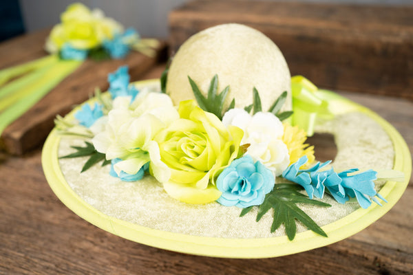 Key Lime Crown - Derby Hat and Tail Fascinator for Mini Horse