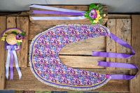Secret Garden -  Straw Hat, Shawl and Tail Fascinator for Miniature Horse