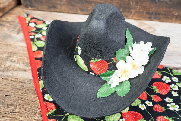 Wild Strawberries - Cowboy Hat and Bandana for Mini Horse