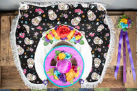Mini de los Muertos -  Day of the Dead costume with hat, cape and tail fascinator for Mini Horse