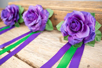Rosalicious Royale - Set of Four Easy Clip Flower Fascinators