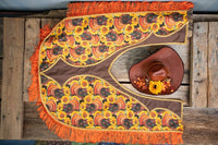 Turkey Tail Trail - Fancy Cowboy Set with Hat, Fringed Shawl and Tail Fascinator