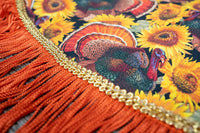 Turkey Tail Trail - Fancy Cowboy Set with Hat, Fringed Shawl and Tail Fascinator