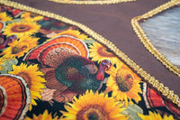Turkey Tail Trail - Fancy Cowboy Set with Hat, Fringed Shawl and Tail Fascinator