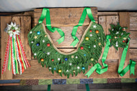 All Spruced Up - Christmas Tree Costume with Hat, Cape and Tail Fascinator for Mini Horse