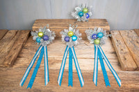 Topaz and Tinsel - Set of Four Christmas Fascinators with Ribbons for Mini Horse
