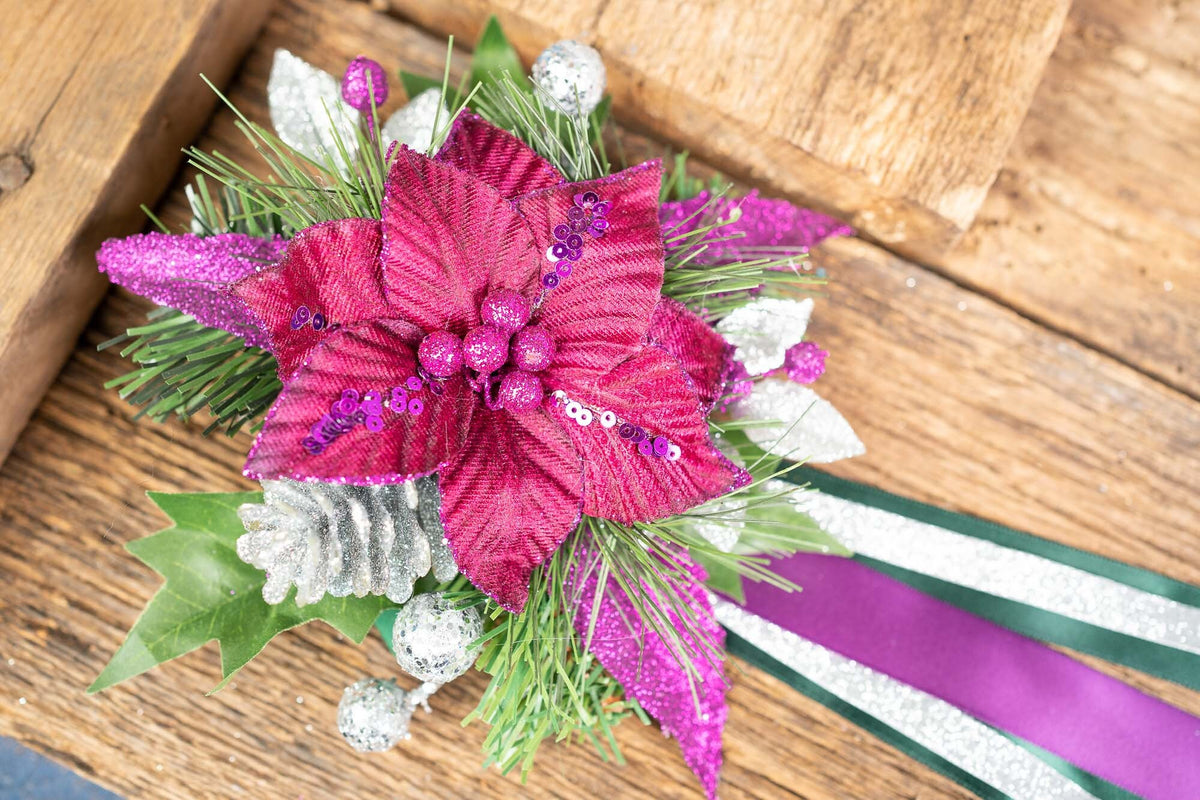 Magenta Jubilee - Set of Four Christmas Fascinators with Ribbons for Mini Horse
