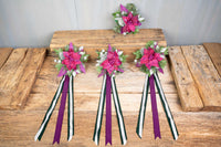 Magenta Jubilee - Set of Four Christmas Fascinators with Ribbons for Mini Horse