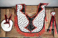 Cupids and Cowgirls - Valentine Cowboy Set with Hat, Fringed Shawl and Tail Fascinator
