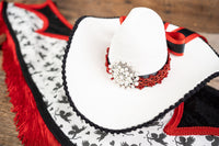 Cupids and Cowgirls - Valentine Cowboy Set with Hat, Fringed Shawl and Tail Fascinator