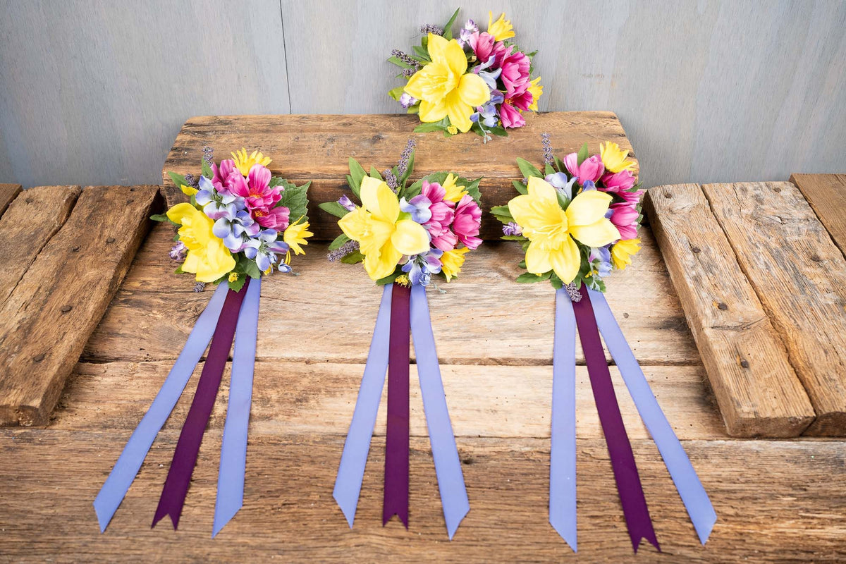 Sunkissed Splendor - Set of Four Easy Clip Floral Fascinators
