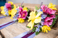 Sunkissed Splendor - Set of Four Easy Clip Floral Fascinators