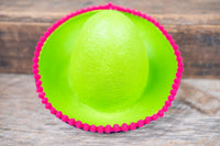Mini Mariachi - Lime and Hibiscus - Mini Sombrero Hat and Saddle Blanket for Mini Horse