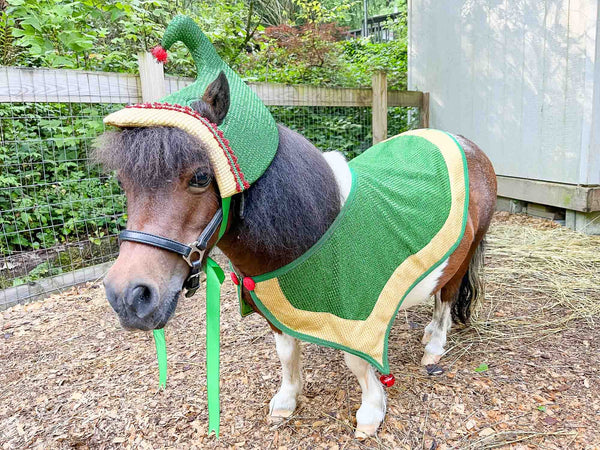 Be Your Elf - Elf Costume with Hat, Cape and Tail Fascinator for Mini Horse
