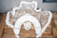 Snow Queen - Costume with Snowflake Head Piece and Regal Christmas Cape for Mini Horse