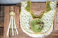 Evergreen Glory - Fancy Cowboy Set with Hat, Fringed Shawl and Tail Fascinator