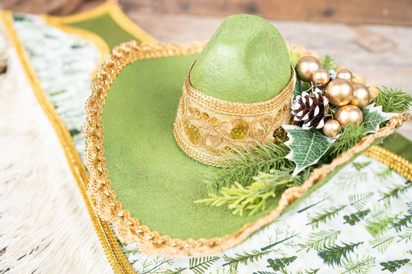 Evergreen Glory - Fancy Cowboy Set with Hat, Fringed Shawl and Tail Fascinator
