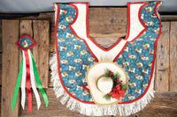 Retro Christmas Rodeo - Fancy Christmas Cowboy Set with Hat, Fringed Shawl and Tail Fascinator