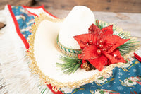Retro Christmas Rodeo - Fancy Christmas Cowboy Set with Hat, Fringed Shawl and Tail Fascinator