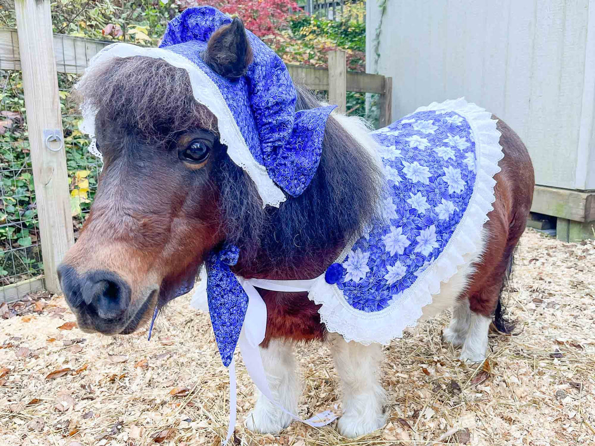 All is Calm, All is Bright - Costume with Bonnet, Cape and Tail Fascinator for Mini Horse