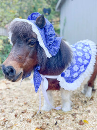 All is Calm, All is Bright - Costume with Bonnet, Cape and Tail Fascinator for Mini Horse