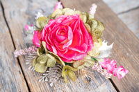 Wild Rose Razzle - Set of Four Christmas Fascinators with Flowers and Ribbons for Mini Horse