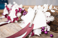 Merlot in the Snow - Set of Four Christmas Fascinators with Flowers and Ribbons for Mini Horse