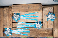 Caribbean Blue Christmas - Set of Four Christmas Fascinators with Ribbons for Mini Horse