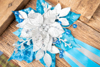 Caribbean Blue Christmas - Set of Four Christmas Fascinators with Ribbons for Mini Horse
