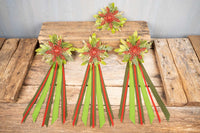Spruce and Ruby - Set of Four Christmas Fascinators with Ruby Snowflake, Spruce and Ribbons for Mini Horse