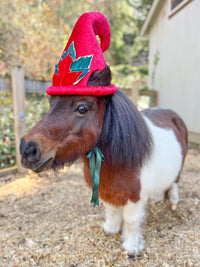 Red Velvet - Christmas Elf Hat for Miniature Horse