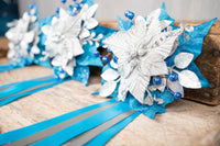 Caribbean Blue Christmas - Set of Four Christmas Fascinators with Ribbons for Mini Horse