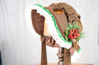 Pinecone Pioneer - Costume with Bonnet, Cape and Tail Fascinator for Mini Horse
