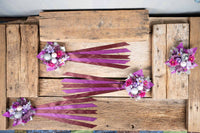 Merry in Magenta - Set of Four Christmas Fascinators with Flowers and Ribbons for Mini Horse